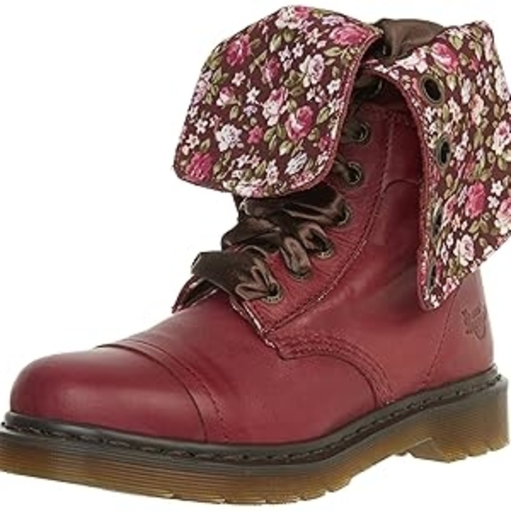 Dr. Martens Women's Triumph 1914 W 12-Eye Ribbon LacesCherry. Worn Once. - Picture 4 of 9